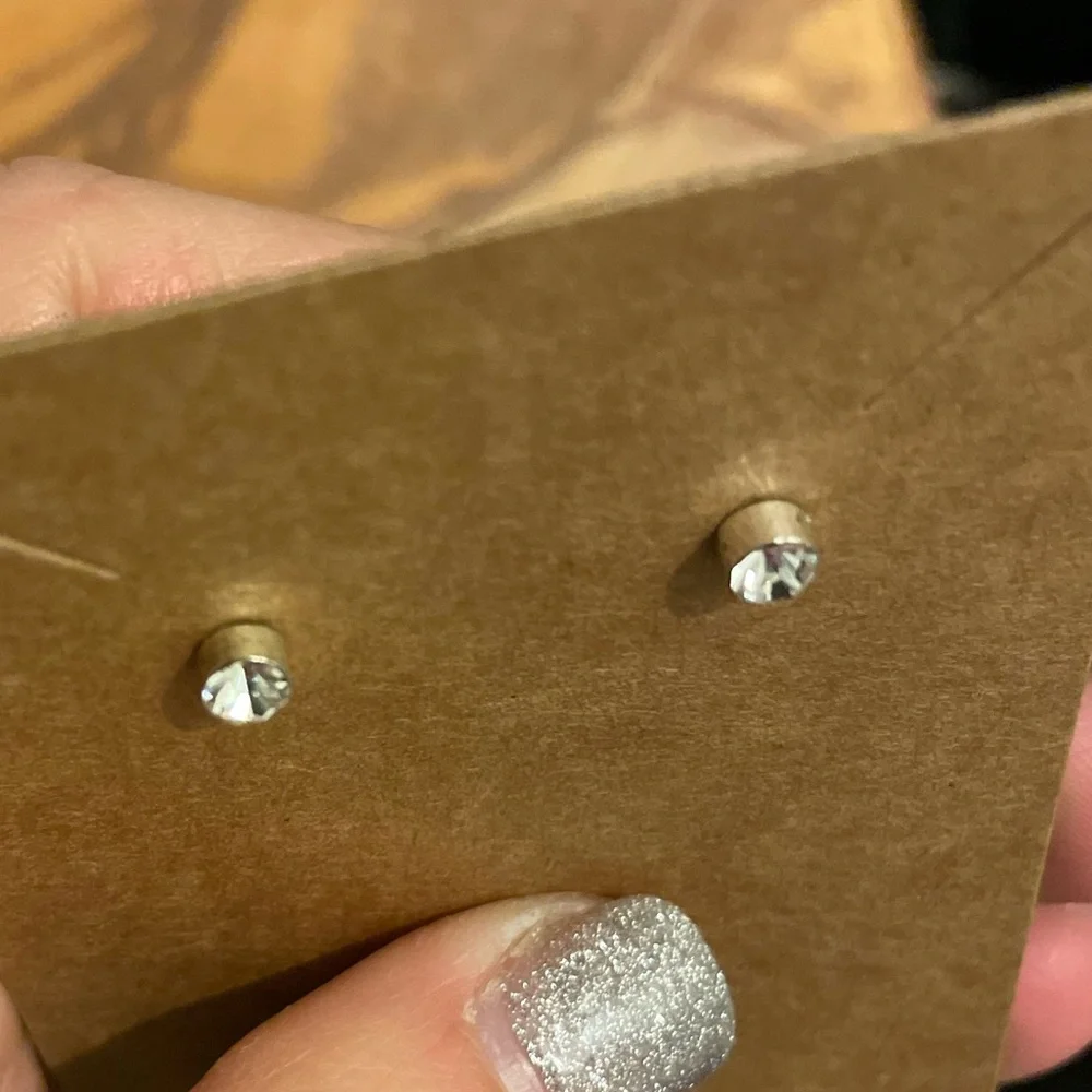 Chic Silver Crystal Stud Earrings